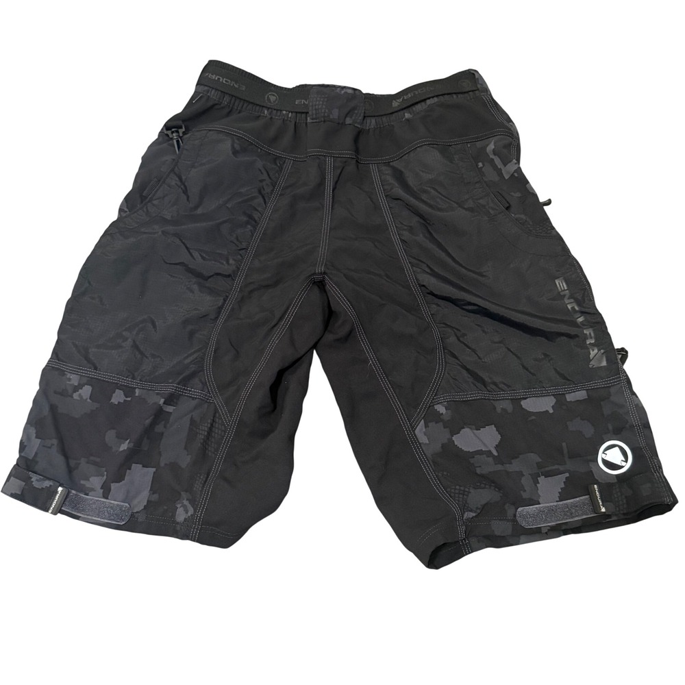 Endura Hummvee Mountain Bike Shorts Mens Large Black Camo E8025 MTB Cycling - Picture 7 of 9